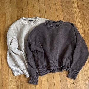 BUNDLE OF QUINCE ORGANIC COTTON BOYFRIEND CREW SWEATERS